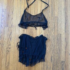 SavageXFenty Lingerie set. Corset-skirt and halter top
